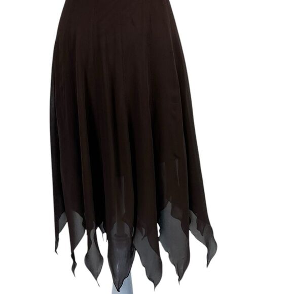 Vintage Sue Wong‎ Fairy Grunge Silk Midi Dress Size 4 Y2K Brown Bead Turquoise - Picture 12 of 16